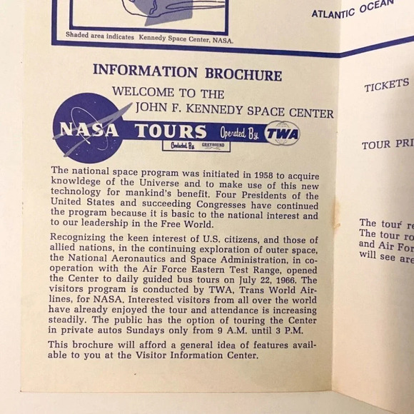 Vintage John F Kennedy Space Center Nasa  Tour Information Travel Brochure - Picture 5 of 12
